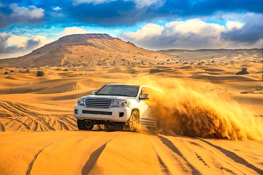 Dune bashing during Desert safari at Empty Quarter Oman